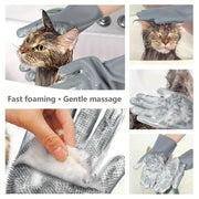 Azsmash Heat-Resistant Silicone Pet Grooming Gloves for Dogs & Cats Enhanced Five Finger Design for Bathing & Massaging for Bathroom Use