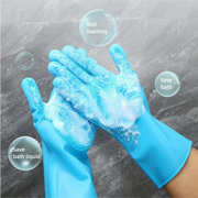 Azsmash Heat-Resistant Silicone Pet Grooming Gloves for Dogs & Cats Enhanced Five Finger Design for Bathing & Massaging for Bathroom Use