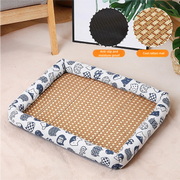 Azsmash Wholesale Linen Pet Mat Dog Kennel Summer Resistant Cooling Pet Ice Mat Rattan Woven Mat
